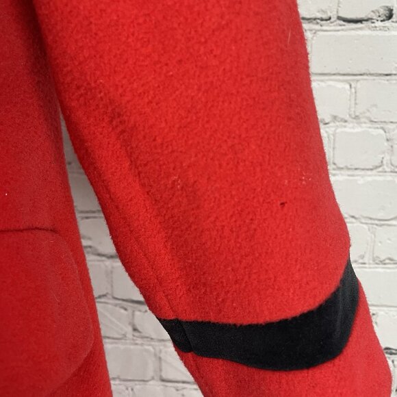 VTG Rothschild Red Wool Buttoned Collared Lined Peacoat USA Made Girls Size 7 - Picture 7 of 15